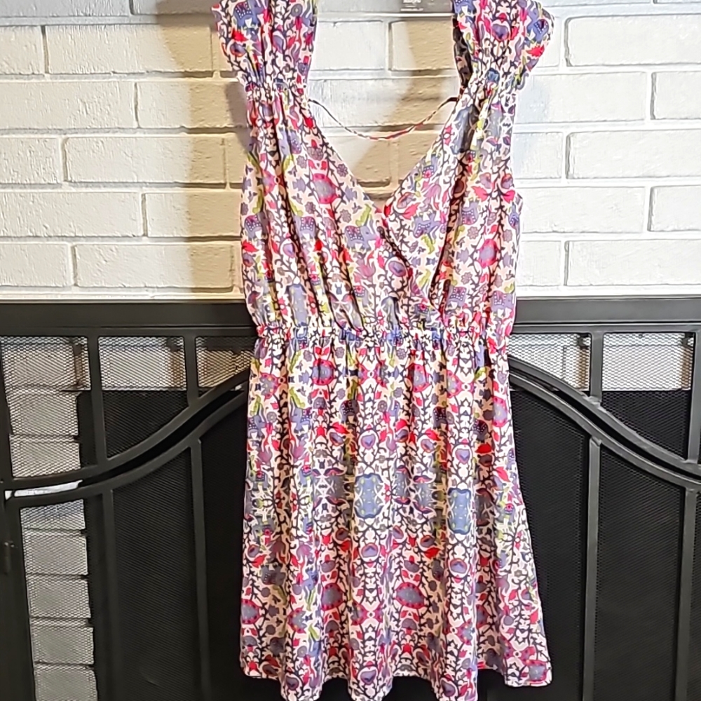 Forever 21 Lined Elephant Boho Print Dress-Sixlze Medium
